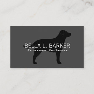 Labrador Retriever Silhouette Black Lab op grijs Visitekaartje