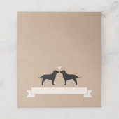 Labrador Retriever Silhouetten Wedding Place Cards (Buitenkant ongevouwen)