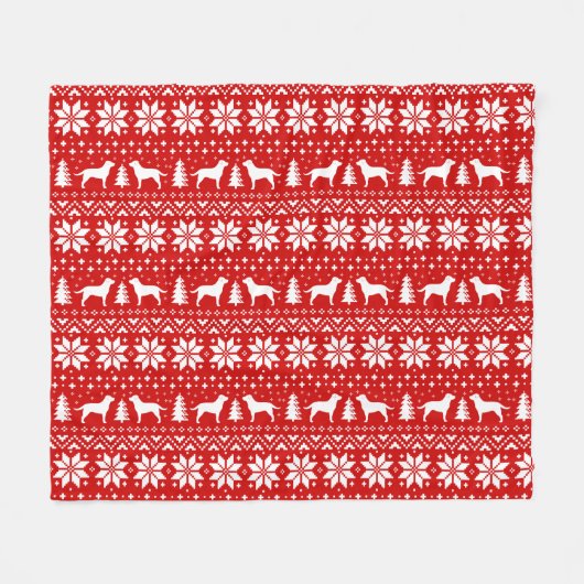 Labrador Retriever Silhouettes kerstfeestdag Fleece Deken (Voorkant (Horizontaal))