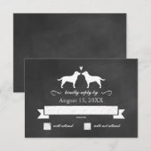 Labrador Retriever Silhouettes Mariage RSVP Répons (Devant / Derrière)