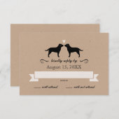 Labrador Retriever Silhouettes Wedding RSVP (Voorkant / Achterkant)
