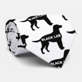 Labrador Retriever silo zwart Stropdas (Opgerold)