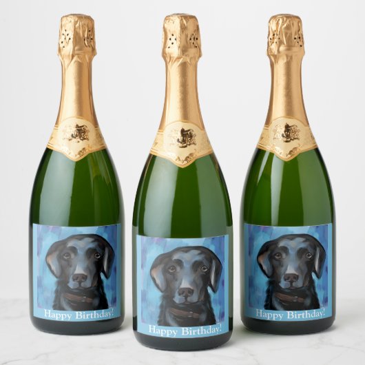 Labrador Retriever Sparkling Wijnetiket (Flessen)