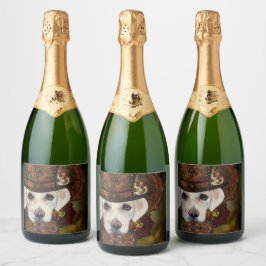 Labrador Retriever Sparkling Wijnetiket