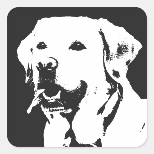 Labrador Retriever Square Sticker (Voorkant)
