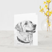 Labrador Retriever Tekening Kaart (Gele Bloem)