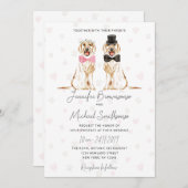 Labrador retriever thema poot hart hond bruiloft kaart (Voorkant / Achterkant)