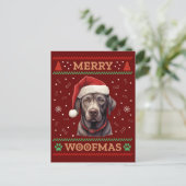 Labrador Retriever Ugly Kerstmis Briefkaart (Staand voorkant)
