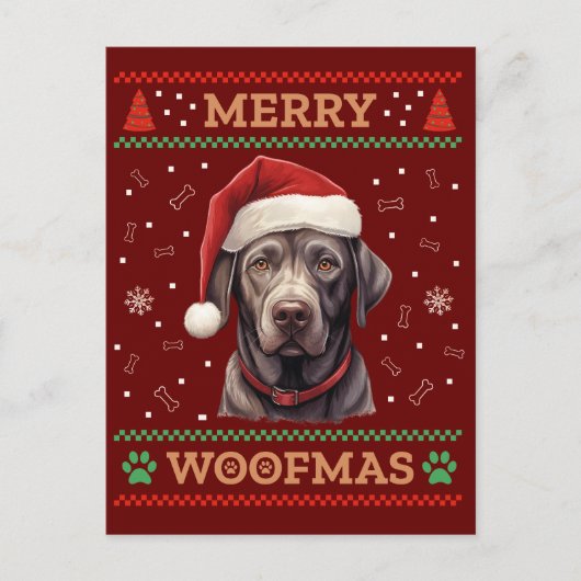 Labrador Retriever Ugly Kerstmis Briefkaart (Voorkant)