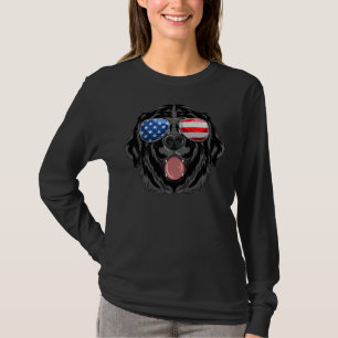 Labrador Retriever Usa American Flag Dog Dad mama T-shirt