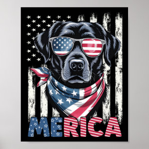 Labrador Retriever Usa Vlag Merica Patriottische H Poster