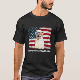 Labrador Retriever Vader Amerikaanse Vlag De 4e Ju T-shirt