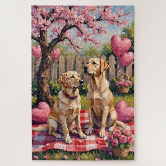 Labrador Retriever Valentine’s Day Art Legpuzzel (Verticaal)