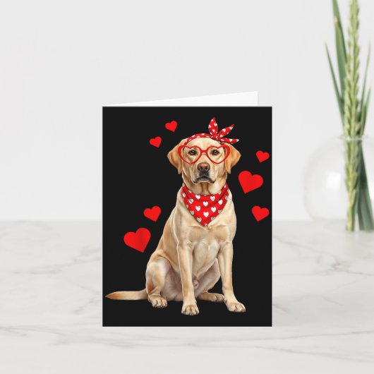 Labrador Retriever Valentines Day Dog Lover Heart  Kaart (Voorkant)