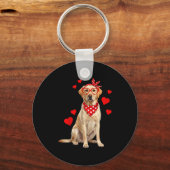 Labrador Retriever Valentines Day Dog Lover Heart  Sleutelhanger (Voorkant)