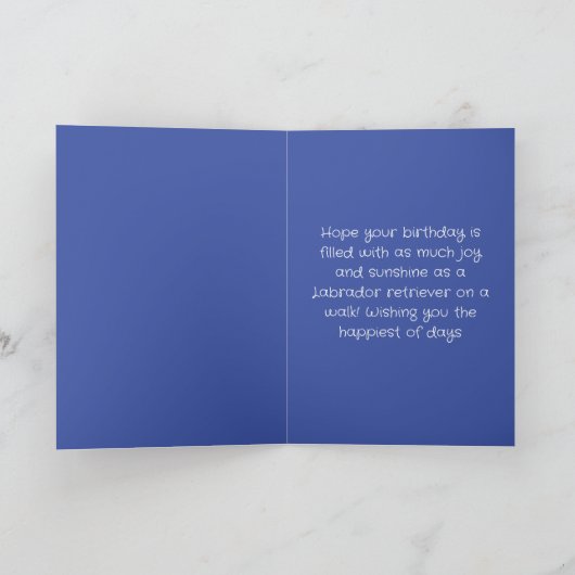 Labrador Retriever Verjaardag Gele Lab Puppy Hond Kaart (Binnen)