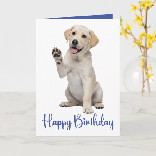 Labrador Retriever Verjaardag Yellow Lab Puppy Hon Kaart (Gele Bloem)