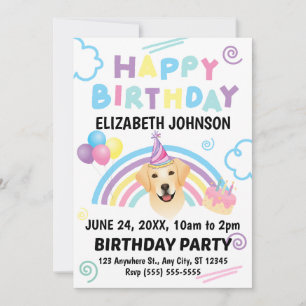 Labrador Retriever Verjaardagsuitnodiging Kaart