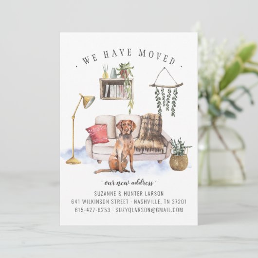 Labrador Retriever | Verplaatsingsaankondiging Aankondiging (Staand voorkant)