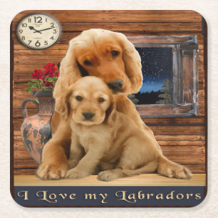 Labrador Retriever Vierkante Kartonnen Onderzetter
