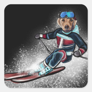 LABRADOR RETRIEVER  VIERKANTE STICKER