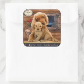 Labrador Retriever Vierkante Sticker (Tas)