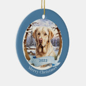 Labrador Retriever waterverf hondenkunst Keramisch Ornament (Rechts)