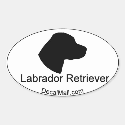 Labrador Retriever Window Decal Ovale Sticker (Voorkant)