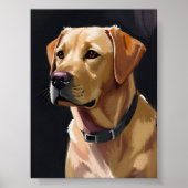 labrador retriever | Yellow Lab Hond Schilderij Poster (Voorkant)