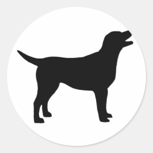 Labrador Retriever (zwart) Ronde Sticker