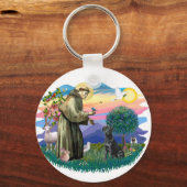 Labrador Retriever (zwart) Sleutelhanger (Voorkant)