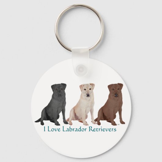 Labrador Retrievers - 3 kleuren tot liefde Sleutelhanger (Voorkant)
