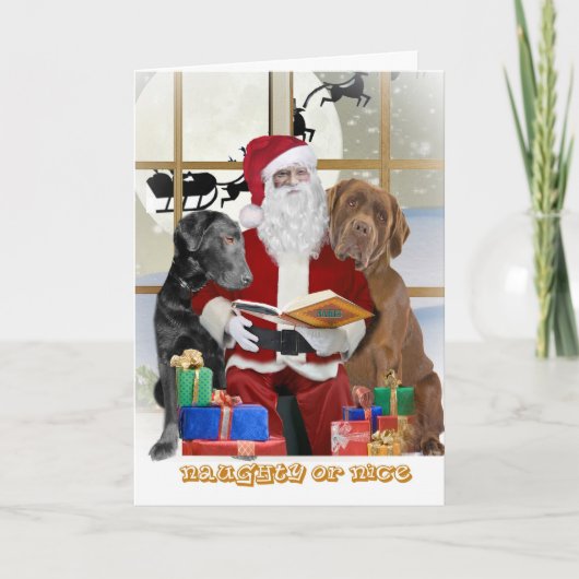 Labrador Retrievers, aughty of Nice-kaarten Feestdagen Kaart (Voorkant)