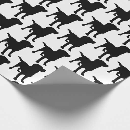 Labrador Retrievers Black Dog Pattern Cadeaupapier (Hoek)