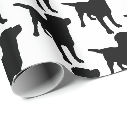 Labrador Retrievers Black Dog Pattern Cadeaupapier (Rol Hoek)