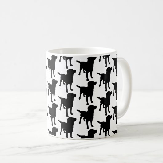 Labrador Retrievers Black Dog Pattern Koffiemok (Voorkant rechts)