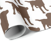 Labrador Retrievers Chocolate Dog Pattern Cadeaupapier (Rol Hoek)
