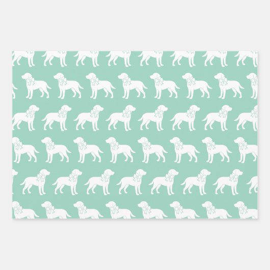 Labrador Retrievers Dog Gift Bow Pattern Inpakpapier Vel (Voorkant 3)