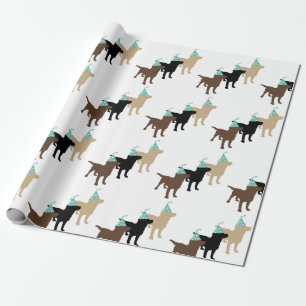 Labrador Retrievers in Birthday Party Pet Cadeaupapier