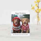 Labrador Retrievers in Kerst Jumpers Kaart (Gele Bloem)
