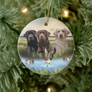 labrador retrievers (jachthonden) keramisch ornament