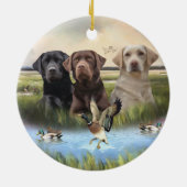 labrador retrievers (jachthonden) keramisch ornament (Achterkant)