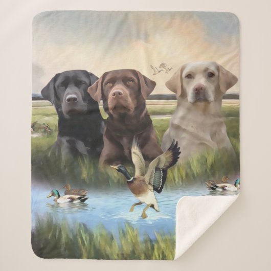 labrador retrievers (jachthonden) sherpa deken (Voorkant)