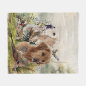 Labrador Retrievers met fazant, Art Fleece Deken (Voorkant (Horizontaal))