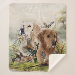 Labrador Retrievers met fazant, Art Sherpa Deken
