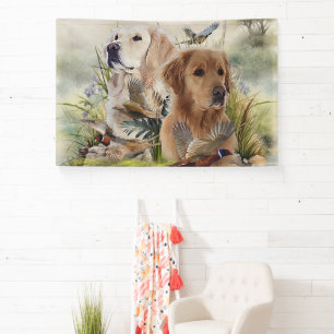 Labrador Retrievers met fazant, Art Spandoek