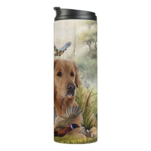 Labrador Retrievers met fazant, Art Thermosbeker