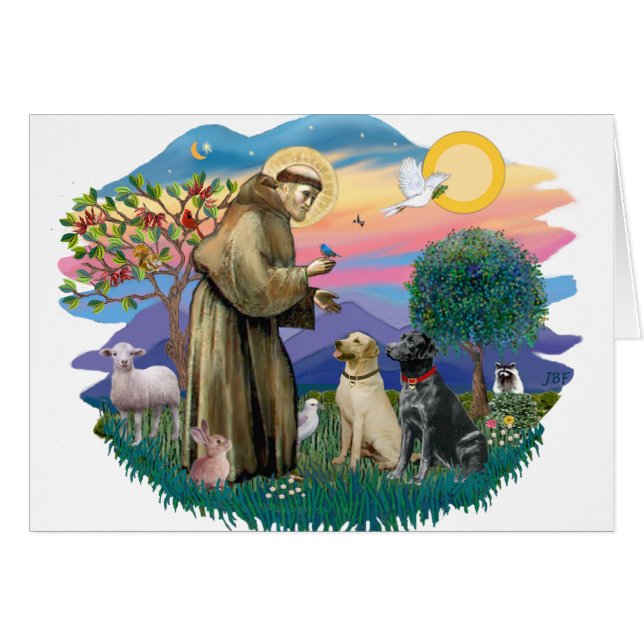 Labrador Retrievers (twee) (Voorkant Horizontaal)