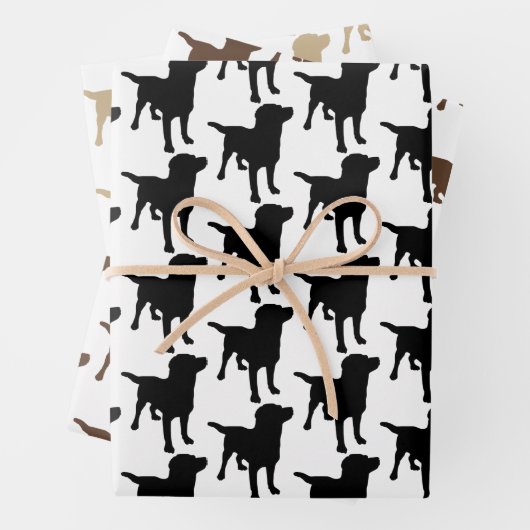 Labrador Retrievers Zwarte Chocolade Gele Honden Inpakpapier Vel (In situ)