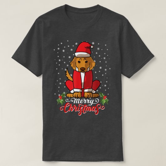 Labrador Retriver Dog Greets Merry Kerstkerstkerst T-shirt (Design voorkant)